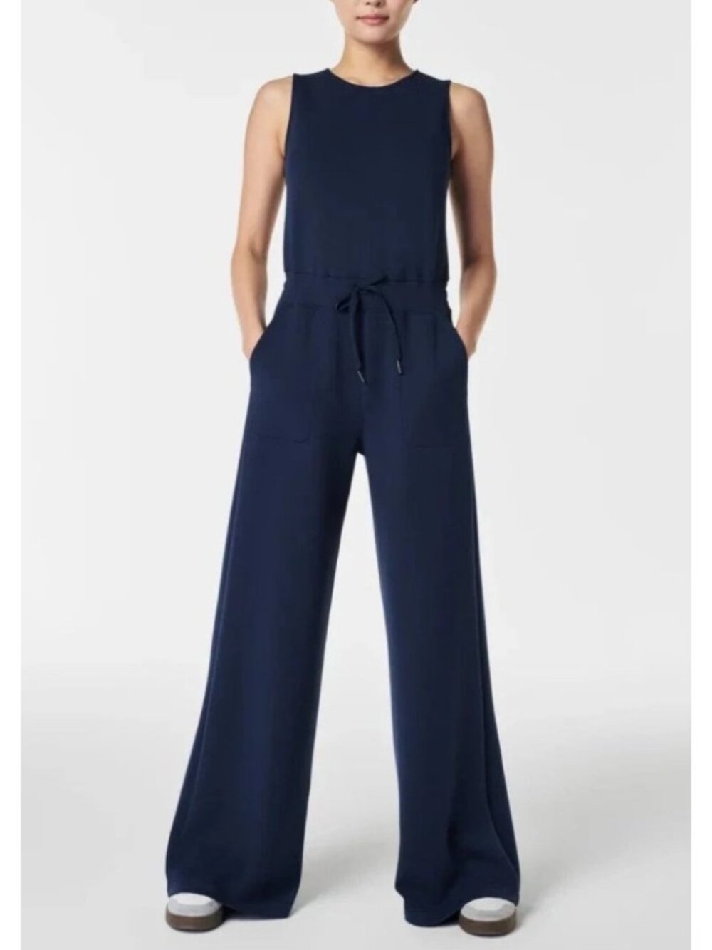 NEW Spanx Air Essentials Wide Leg Sleeveless Jumpsuit Timeless Navy XL Casual